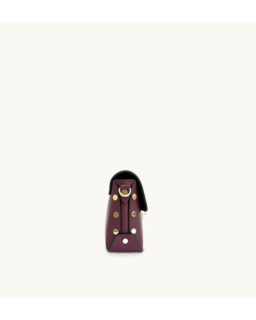 Apatchy London Purple The Bloxsome Plum Leather Crossbody Bag