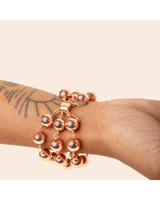 Rejected Hearts Club Orange Hematite Socialite Beaded Bracelet With Magnetic Clasp