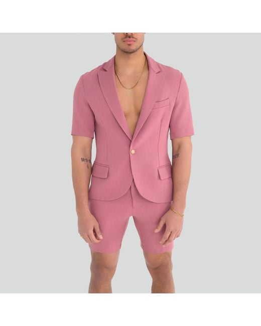 Maui X Lolita Pink Gio Dusty Rose Tailored Short Set for men