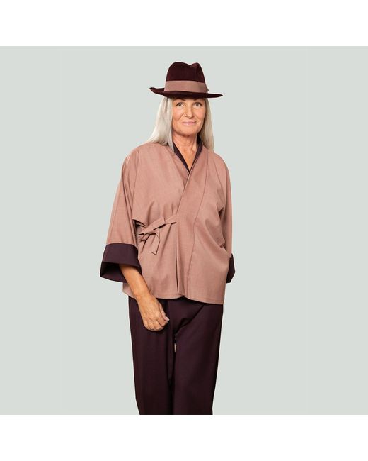 MOE Brown Plum/ Rose Wool Jacket Reversible