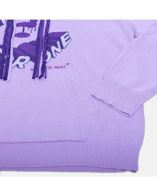 While We're Awake Purple Lilac Knit Hoodie