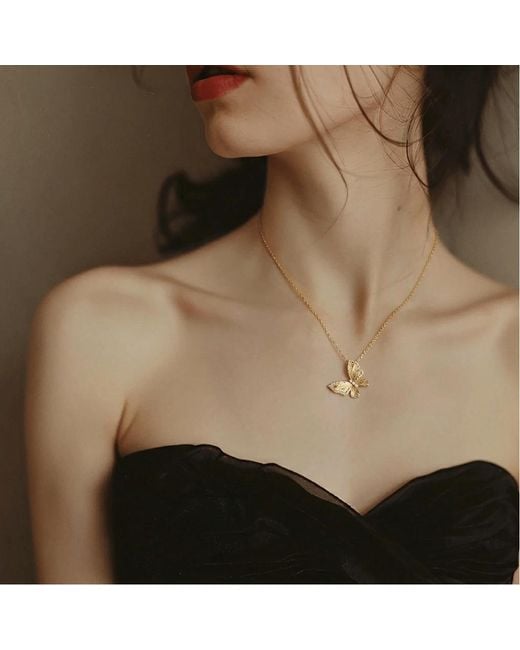 Ormiro Metallic Butterfly Reverie Vermeil Necklace