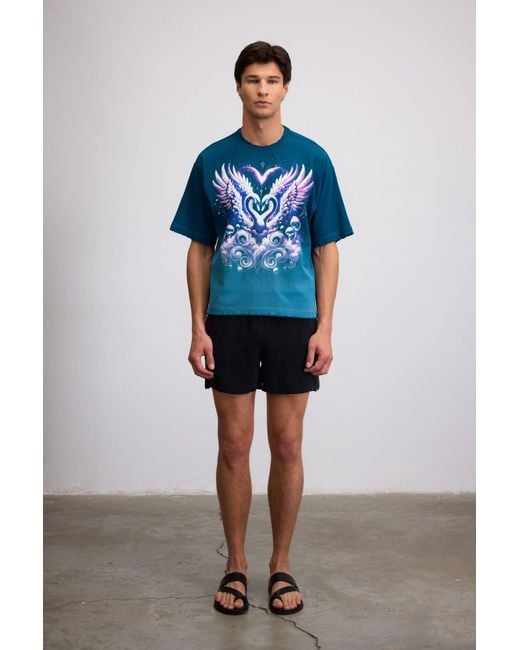 Je Te Veux Blue Fae Heart T-Shirt for men