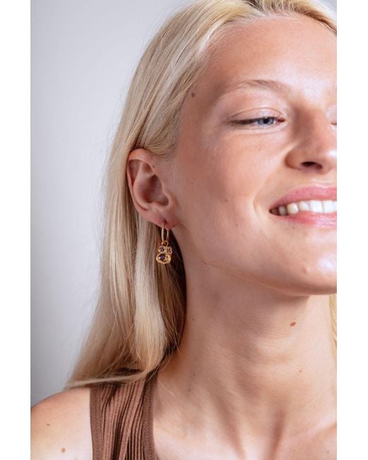 Claire Hill Designs Metallic Amethyst Lichen Hoop Earrings