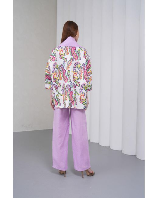 Lumina Eligma Purple The Duality Linen Reversible Jacket
