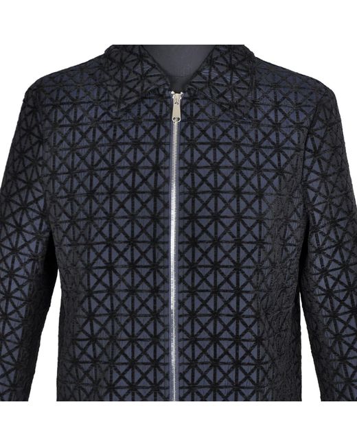DAVID WEJ Blue Kensington Luxury Velvet Jacquard Aviator Set for men