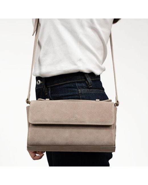 Hamel Atelier Natural Neutrals Avenue Suede Crossbody Bag