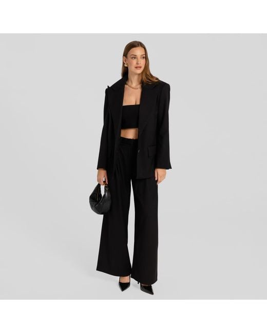 Mandragora Black Straight Leg Trousers Estra