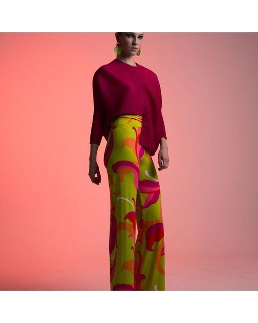 Beatrice von Tresckow Pink Tutti Frutti Wide Stretch Flare Trousers