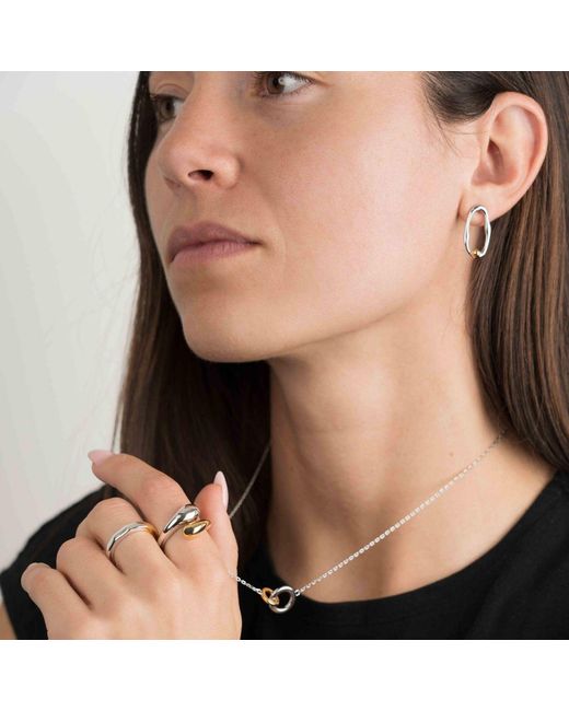 Belinda Jewelz Metallic Two Tone Molten Dangle Studs