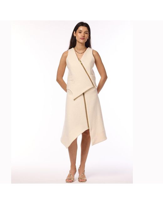F.j.k by Farah Kadhimi Natural Emily The Ivory High Waisted Flirty Skirt