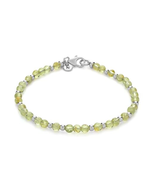 Nellou Jewellery Metallic Jewel Bead August Birthstone Bracelet Sterling