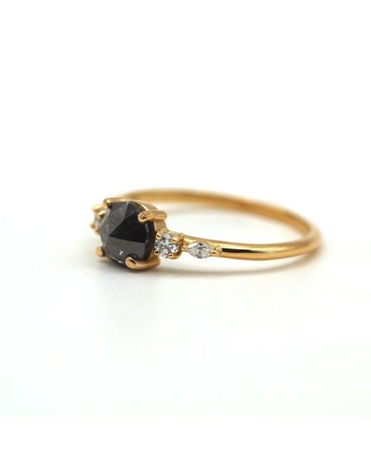 VicStoneNYC Fine Jewelry Metallic Salt And Pepper Diamond Ring