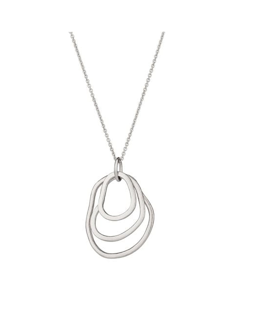 Posh Totty Designs Metallic Sterling Silver Fine Organic Family Necklace