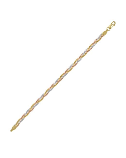 Spero London Metallic Rose & Spiral Sterling Flat Bracelet