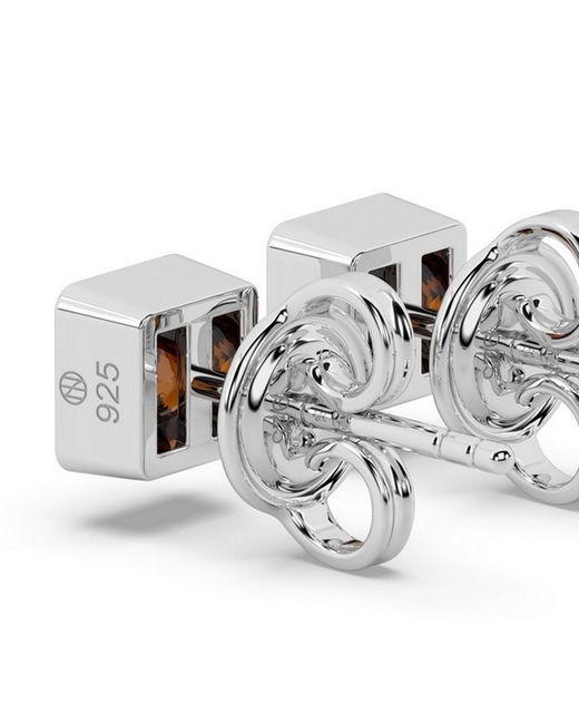Onia Metallic Garnet Square Studs