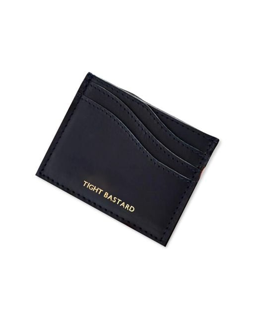 VIDA VIDA Blue Leather Wave Card Holder for men