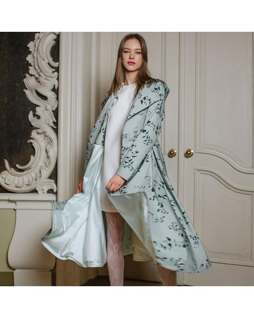 RainSisters Blue Light Trench Coat For Spring: Minty Meadow