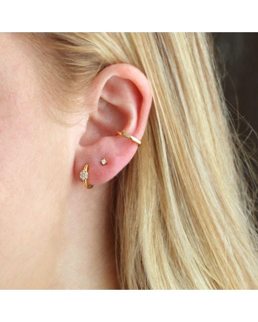 Kris Nations Metallic Twinkle Blossom Huggie Hoop Earrings