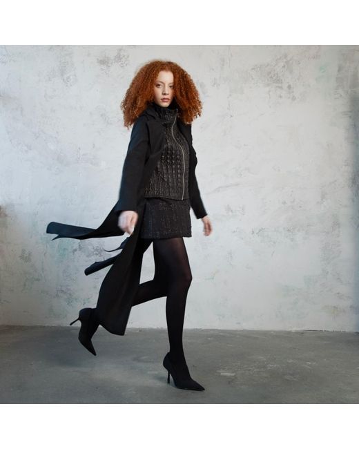 Mirimalist Black Slit Wool Coat