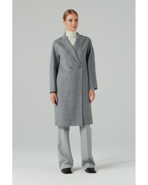 InAvati Gray Double-Faced Wool Coat