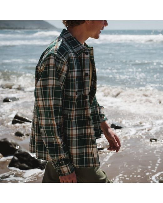 Ariko Green Bucky Flannel Overshirt for men