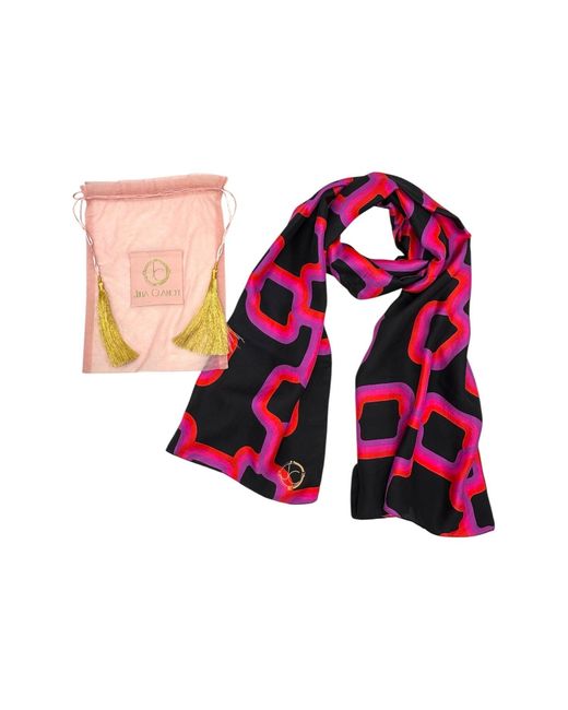 Julia Clancey Pink Link Silk Scarf