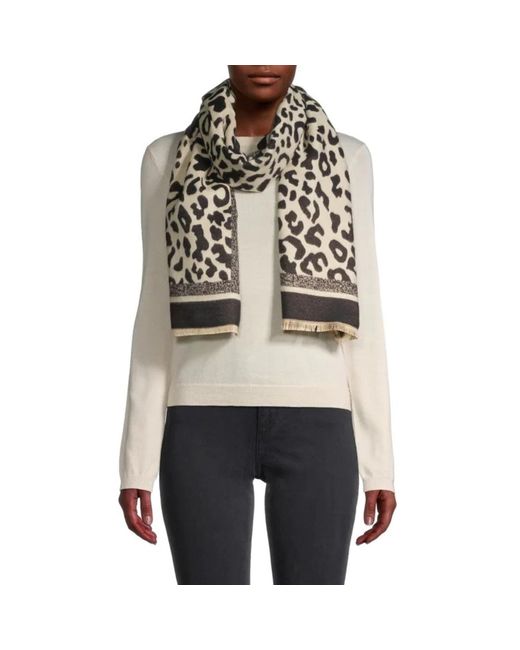Saachi Black Two Tone Leopard Reversible Scarf