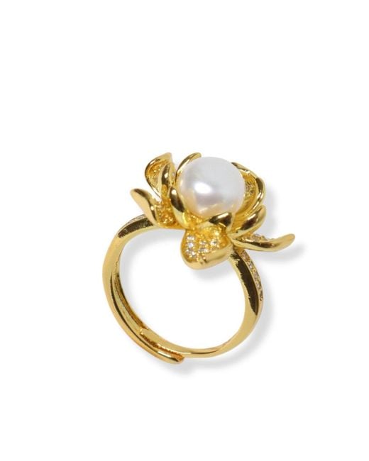 Ninemoo Metallic Sakura Pearl Ring
