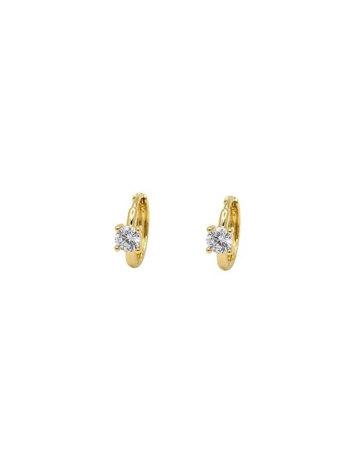 Uchi and Soto Metallic Shikaku Stone Huggie Hoop Earrings
