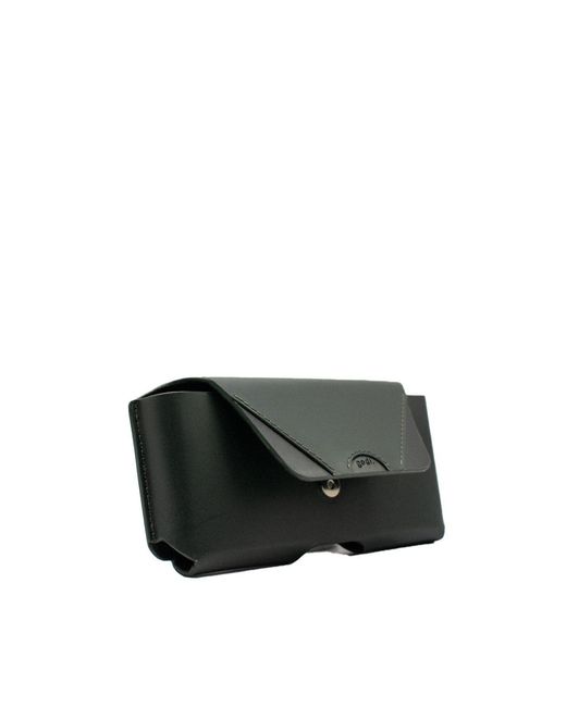 godi. Black Handmade Cowhide Leather Glasses Case – Structured Minimal Eyewear Case, London Made for men