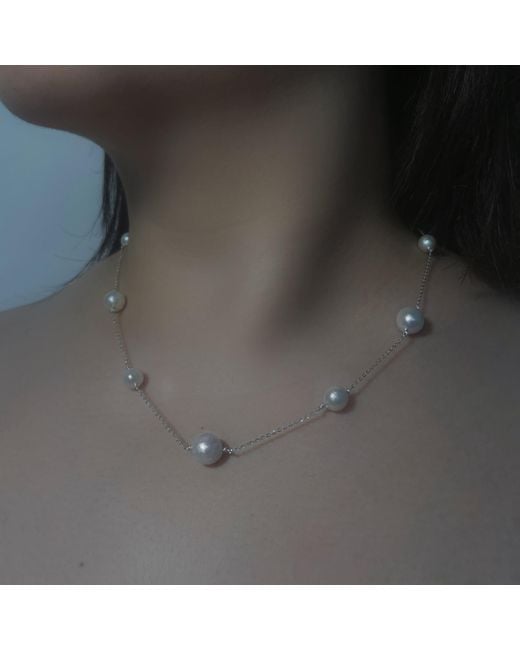 Ninemoo Metallic Luminous Pearl Necklace