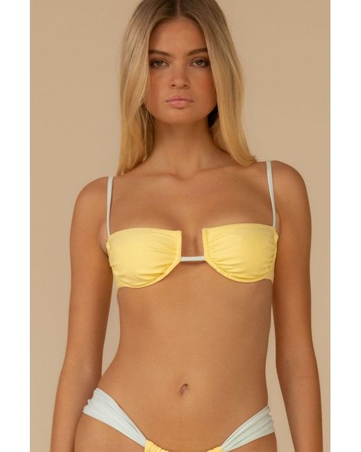 Montce Yellow Sunshine Binded Simonette Bikini Top