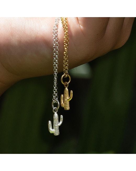 Scream Pretty Metallic Cactus Charm Necklace