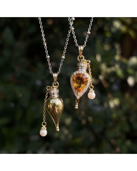 Azura Jewelry New York Metallic Elixir Of Fortune Necklace Vermeil