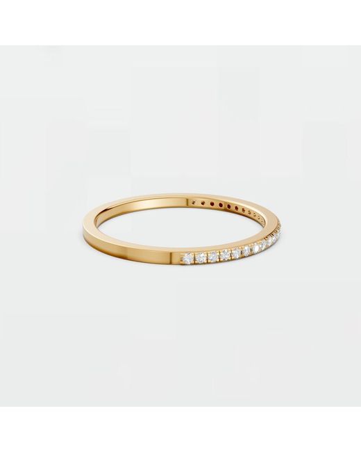 Aya Fine Jewelry White Handcrafted Round Lab Diamond Half Eternity Wedding Band