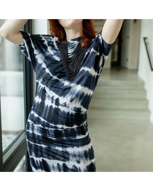 Jennafer Grace Blue Indio Tiedye Angle Dress