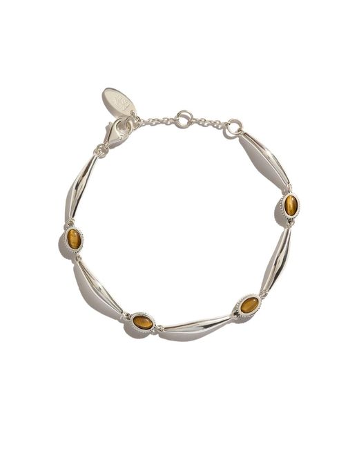 Stone Fruit Metallic Bolo Structured Bracelet