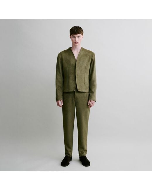 Luroq London Green Clean Line Trousers for men
