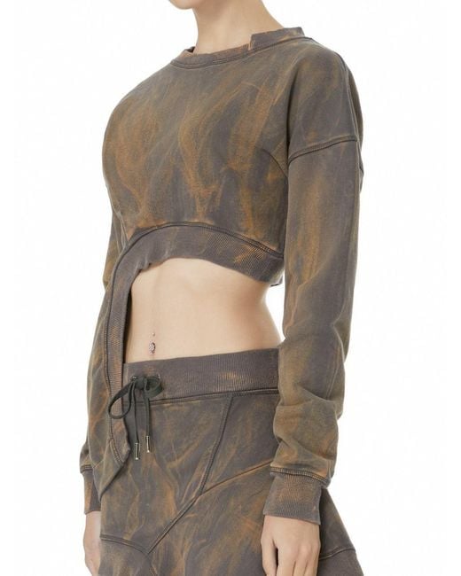 Gao Republic Green Neutrals Sweatshirt Fitted Cut-Out Jersey Acid