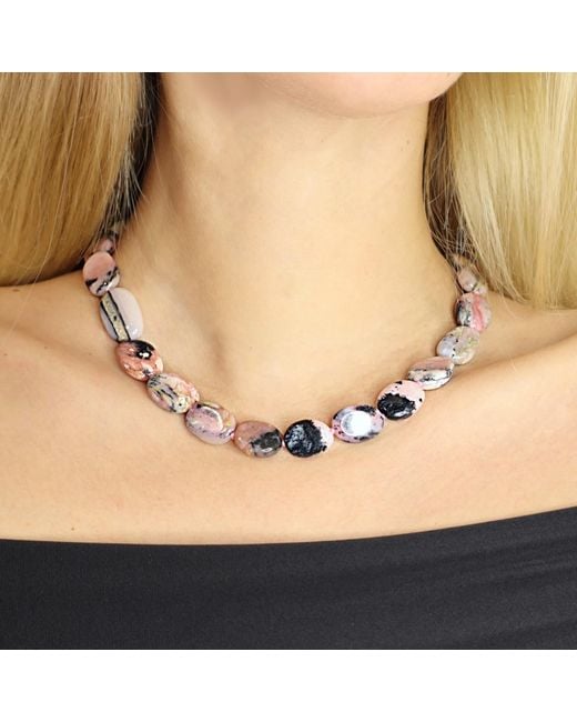 Mineralgems•Studio Pink Striped Opal Necklace