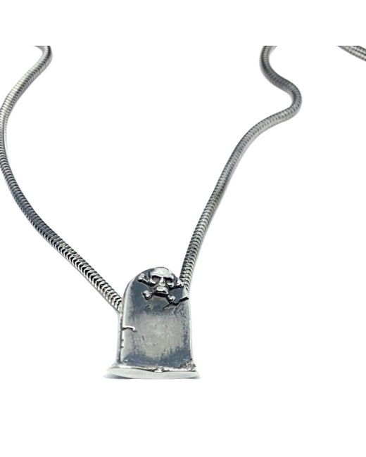 Tg-Jewellery by Tamara Gervasio Metallic Skeleton Grave Snake Chain Necklace Sterling for men