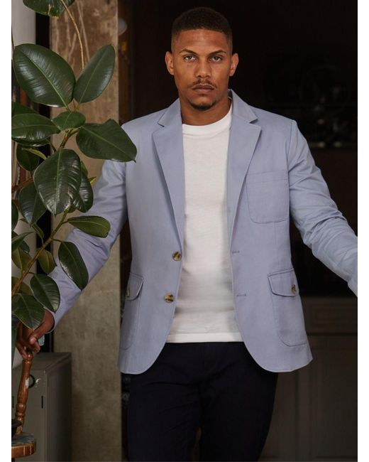 Guards London Blue Branford Lightweight Tailored Cotton Blazer for men