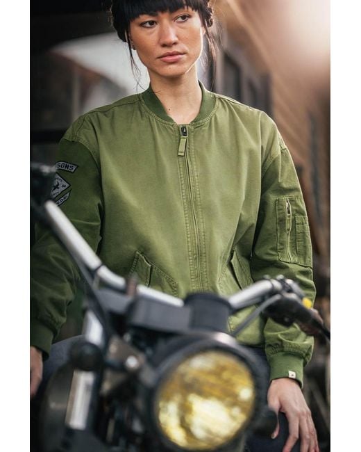 &SONS Trading Co Green Damsons Cali Bomber Jacket Army