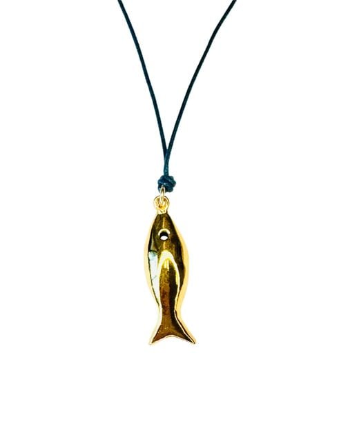 Lexi Jewelry Metallic Oro Maré Fish Necklace
