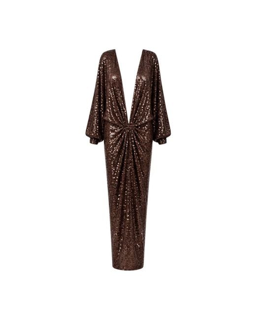 OSCARMORRIS Brown Daphne Dress