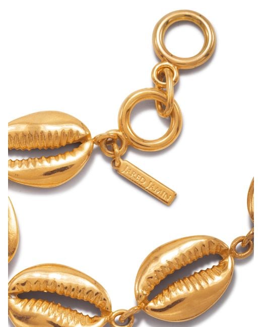 Jaredjamin Metallic Bel Mare Cowrie Seashell Bracelet for men