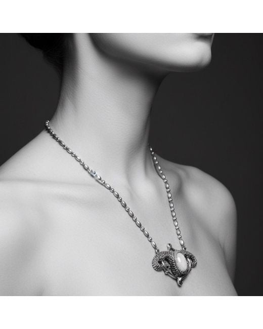 Tg-Jewellery by Tamara Gervasio Multicolor Sea Urchin Necklace With Fire Opal Cabochon
