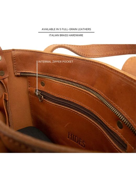 Hides Leather Co. Brown Handmade Mini Tote Hazelnut Crossbody Bag