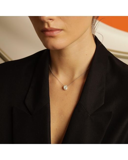 Pearl Code Metallic Rozeta Zenith Keshi Pearl Pendant Necklace